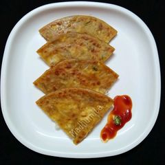 Paneer Paratha with Italian seasoning A picture of Paneer Paratha with Italian seasoning.