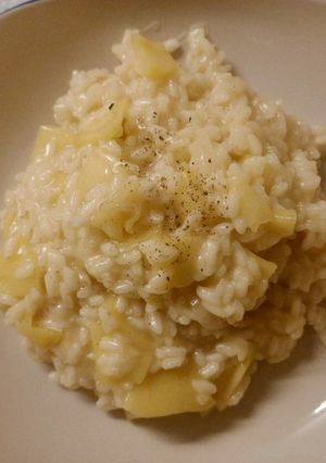 Foto di Risotto mele e formaggio fichi e noci
