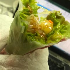 A picture of Kani and Mango Fresh Vietnamese Spring Roll w/ 2 dipping sauces.