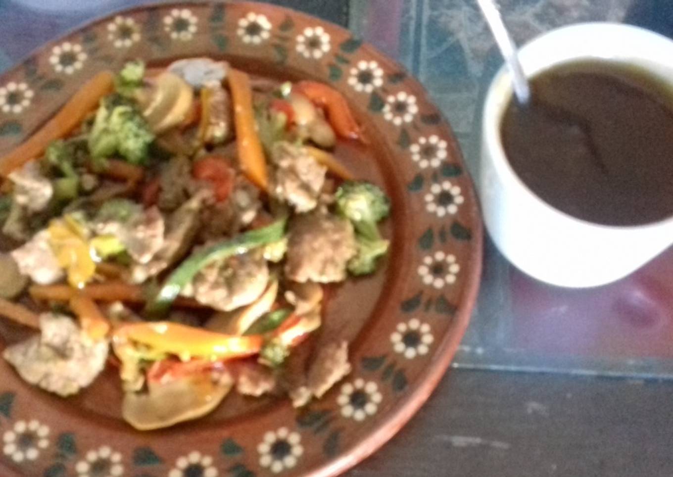 Bistec con verduras