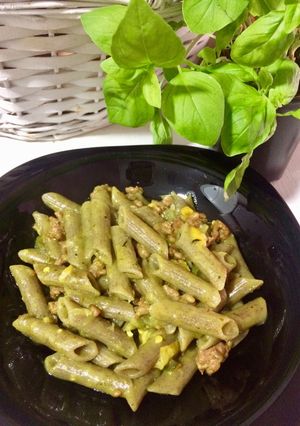 Foto principal de Pasta de trigo sarraceno con ternera y albahaca #sin gluten