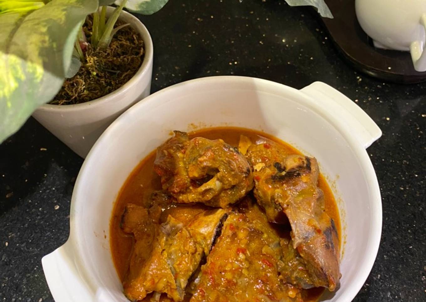 Ayam Panggang Kuah Santan Pedas Manis