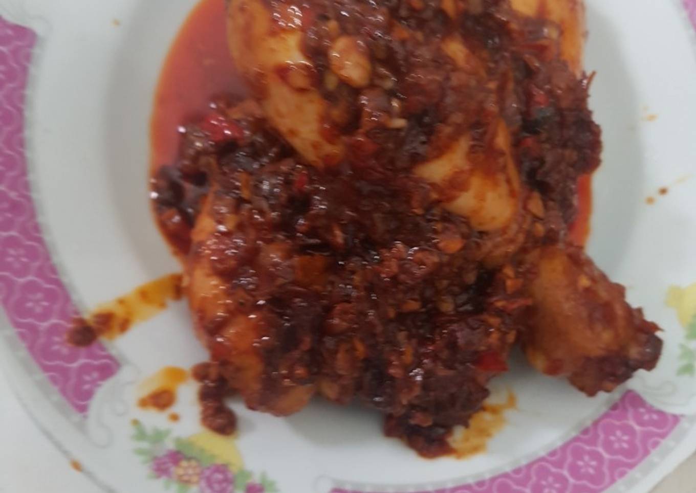 Paha ayam balado