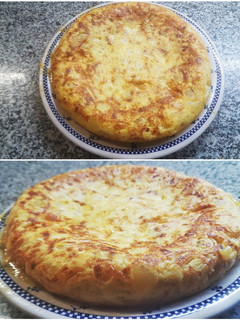 Una foto de "Mozzatruita" o tortilla cremosa de Patatas, Cebolla y Mozzarella