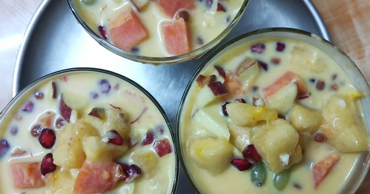 Mixed fruit custard Recipe by MAABETIKITCHEN Cookpad