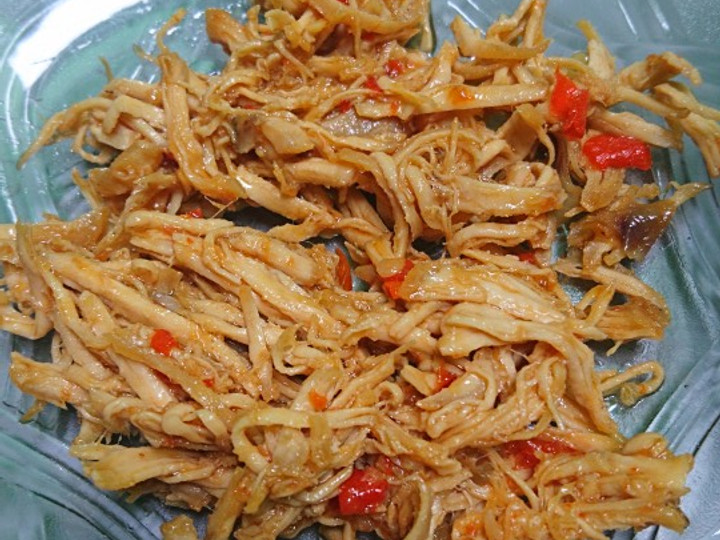 Resep Ayam suwir pedas manis Anti Gagal