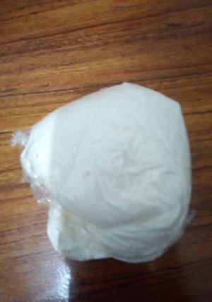 A picture of Home made mozzarella cheese.