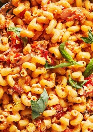 A picture of Baked Feta Tomato Pasta.