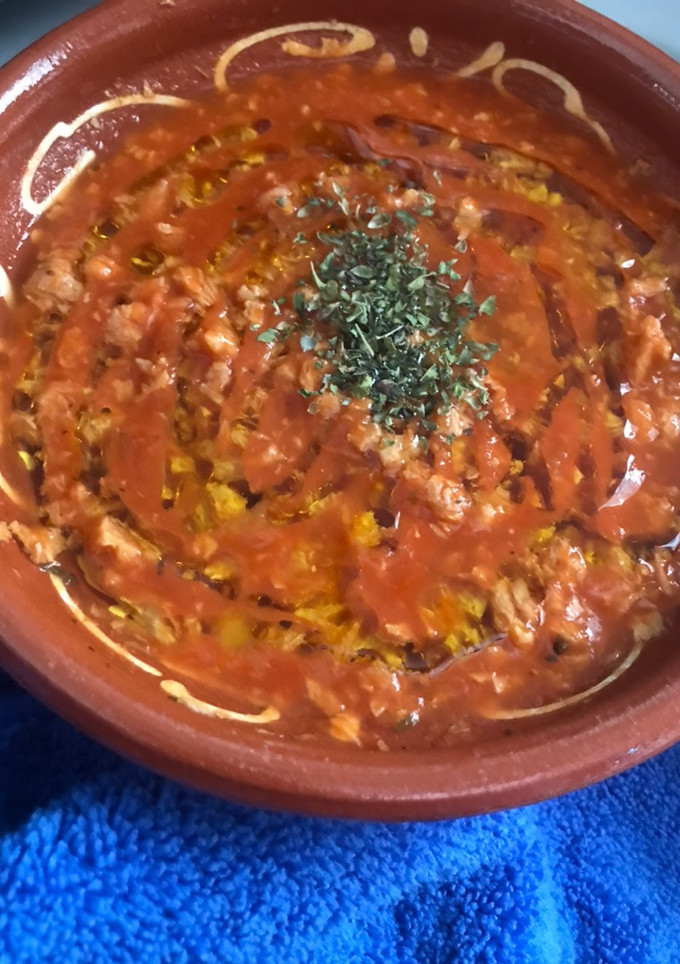 Una foto de Salsa "boloñesa" vegana, con soja texturizada, rápida