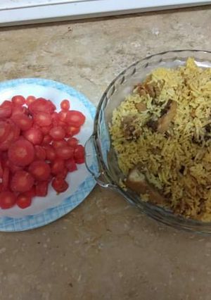 A picture of Fish biryani.