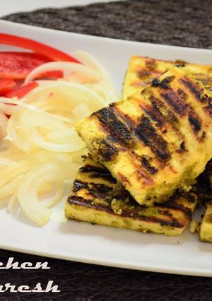 A picture of Paneer Mint Tikka | Grill Pan Paneer Tikka.