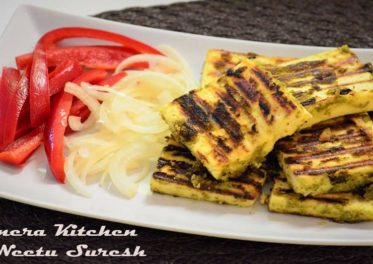 Paneer Mint Tikka | Grill Pan Paneer Tikka