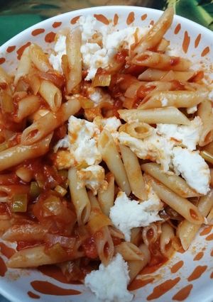 Una foto de Pasta con puerro
