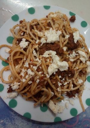 Una foto de Espagueti con chorizo