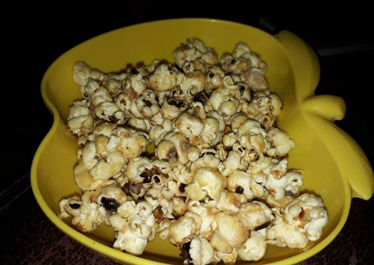 step by step Memasak Popcorn Caramel Jadi, Lezat Sekali
