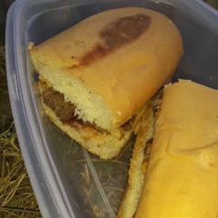 Chicken seekh kabab burger A picture of Chicken seekh kabab burger.