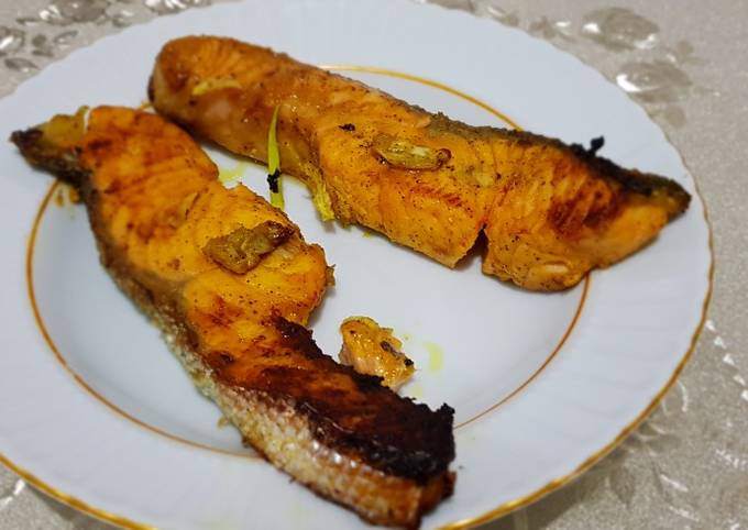 Quick salmon steaks شرائح سلمون على السريع