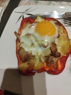 Una foto de Pimientos rojos rellenos