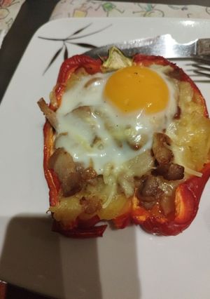 Una foto de Pimientos rojos rellenos
