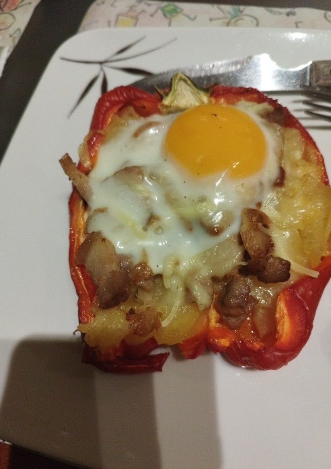 Una foto de Pimientos rojos rellenos