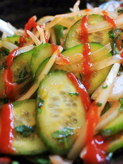 A picture of Quick & Easy Srirachafied Cucumber Salad.
