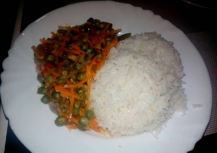 Recipe of Quick Rice with peas n grated carrot#authors marathon