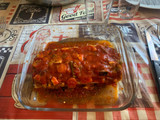 Lasaña de verduras con atún y huevo