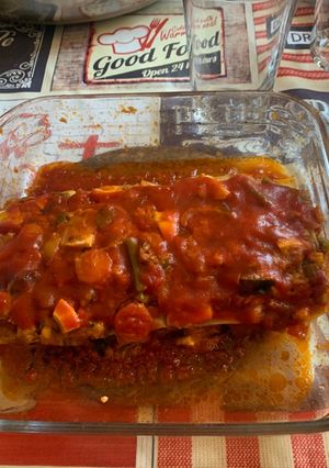 Foto principal de Lasaña de verduras con atún y huevo
