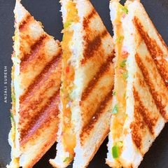 A picture of Aloo and Cheese stuffed sandwiches.