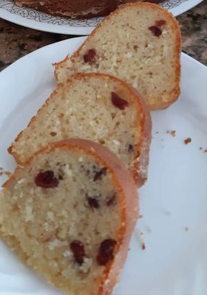 A picture of Cranberry coconut donut cake.