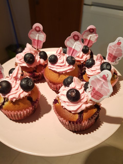 Una foto de Cupcakes de arándanos