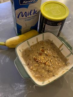 صورة لوصفة فطور مفيد وصحي للطفل😋🍌🍲