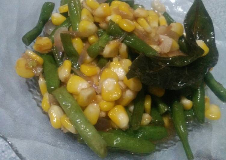 Proses meracik Tumis buncis jagung manis Lezat
