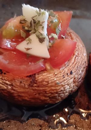 Una foto de Champis veganos rellenos (🌱)