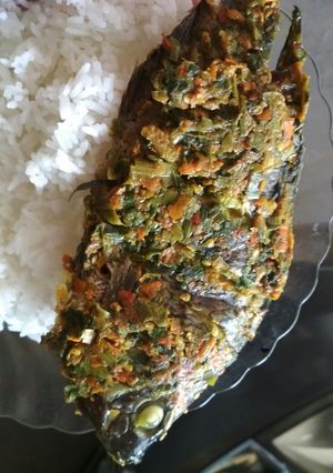 Foto resep Ikan mujair (gurame) pepes bumbu pedaass alla manado