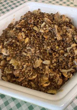 Une photo de Lentilles Vertes aux Champignons Bruns