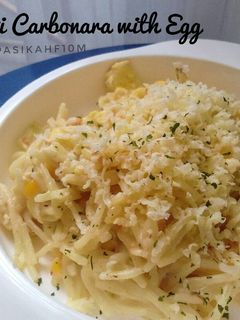 Foto resep Mpasi 10m -spaghetti Carbonara with Egg