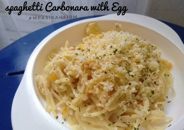 Resep Mpasi 10m -spaghetti Carbonara with Egg oleh maretha rizky - Cookpad