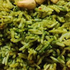 A picture of Paalak Biryani/Spinach Biryani.