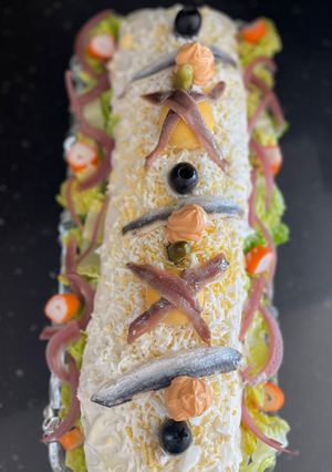 Una foto de Brazo de gitano de patata y encurtidos... increíble 😜😜😜