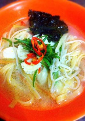 Foto resep Oishii Fettucini/Fettucine/Fettuccine/Fettuccini/Fetucini in Broth Soup
