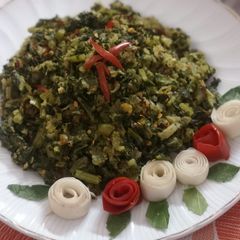 A picture of Mooli ki bhujia /Radish bhujia.