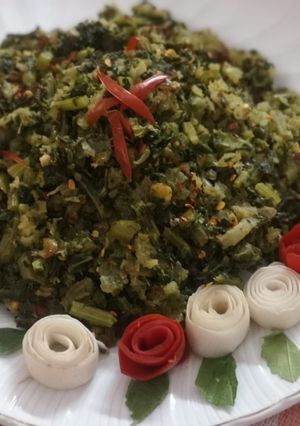 A picture of Mooli ki bhujia /Radish bhujia.