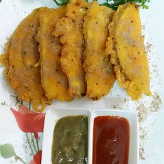 A picture of BEGUNI [crispy eggplant fritters].