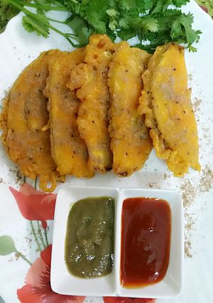 A picture of BEGUNI [crispy eggplant fritters].