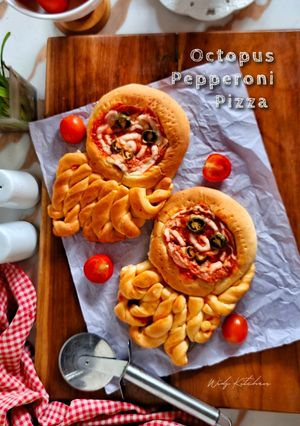 Foto resep Octopus Pepperoni Pizza (Ekonomis Dengan Keju Oles)