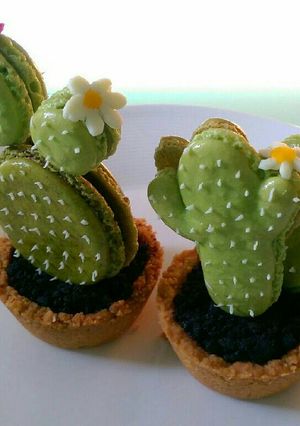 A picture of Cactus macarons.
