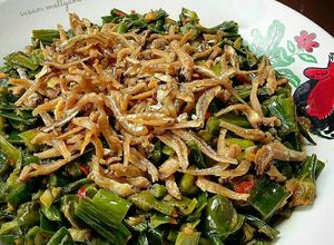 Foto resep Tumis genjer teri pedas