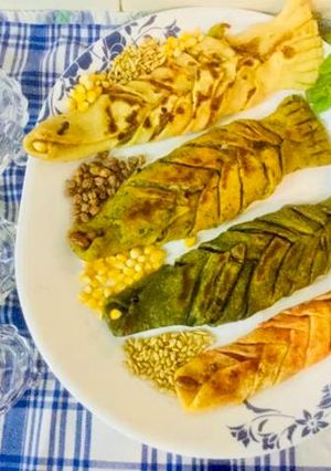 A picture of Fish Shaped Parathas.