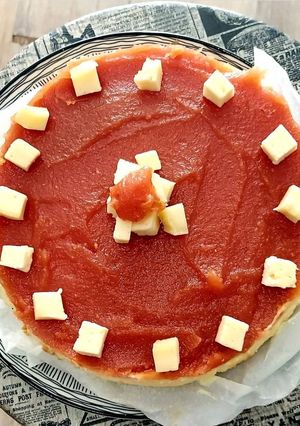 Una foto de 🧀 Tarta de queso de tetilla y membrillo 🧀
